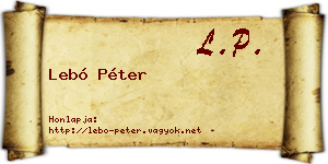 Lebó Péter névjegykártya